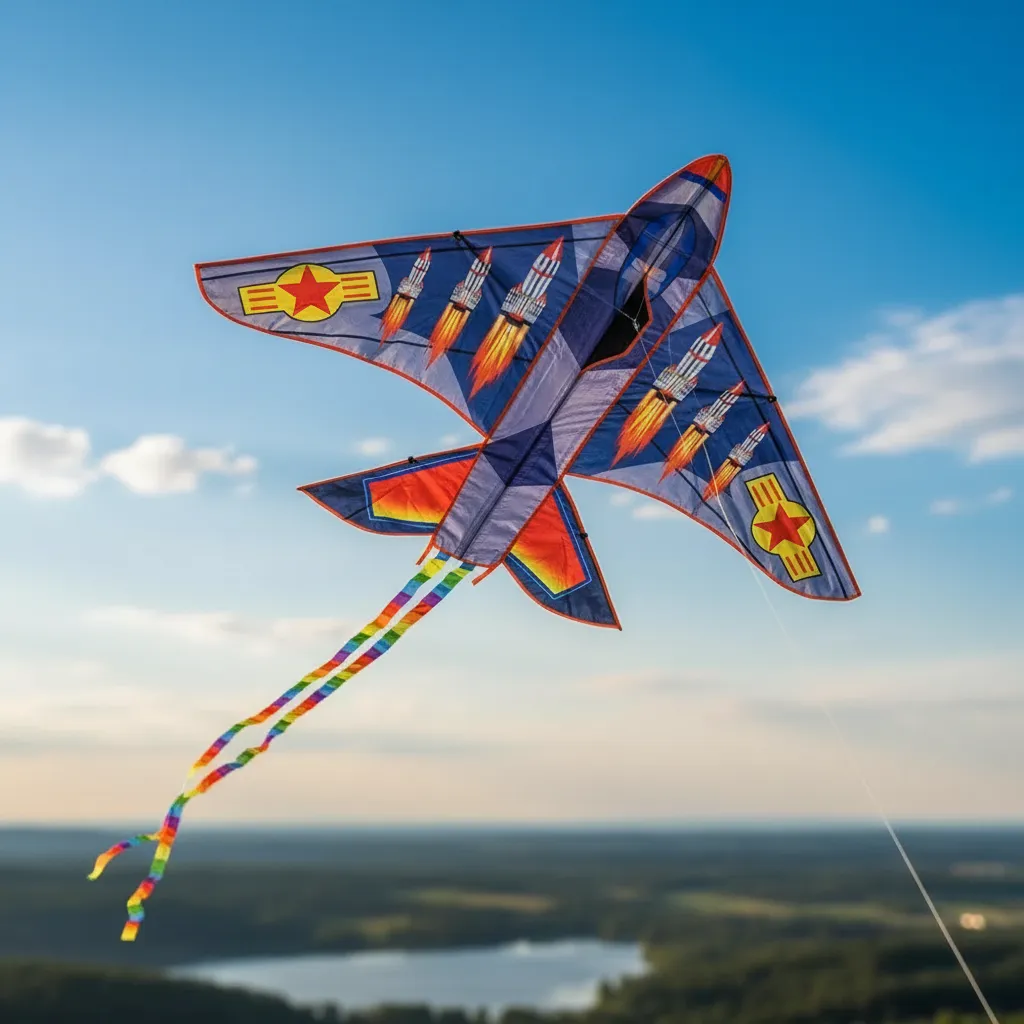 Cometa De Avión Con Misiles Barrilete 1.60cm