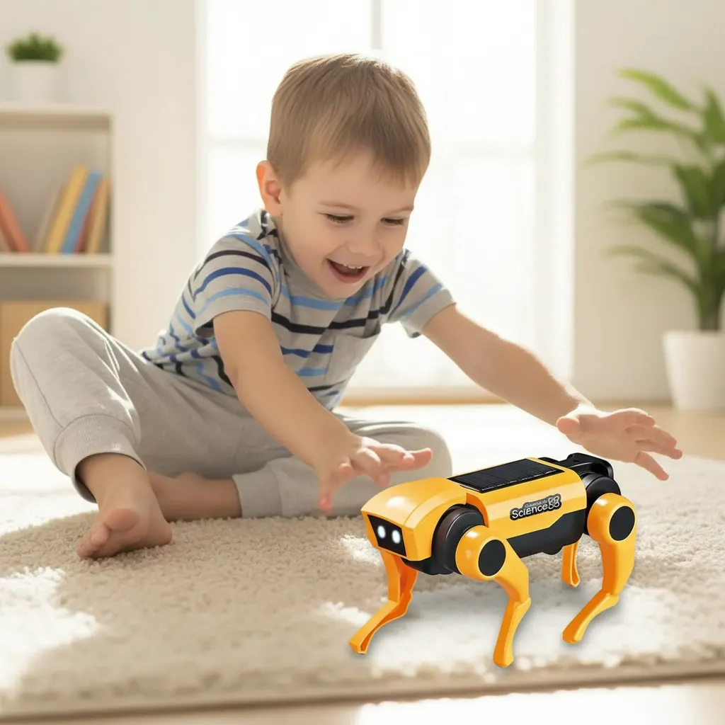 Perro Robot De Juguete Electrónico Solar Mecánico Infantil