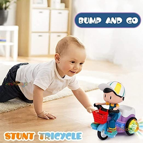 Moto Triciclo A Pila Con Luces Sonido - Imagen 3