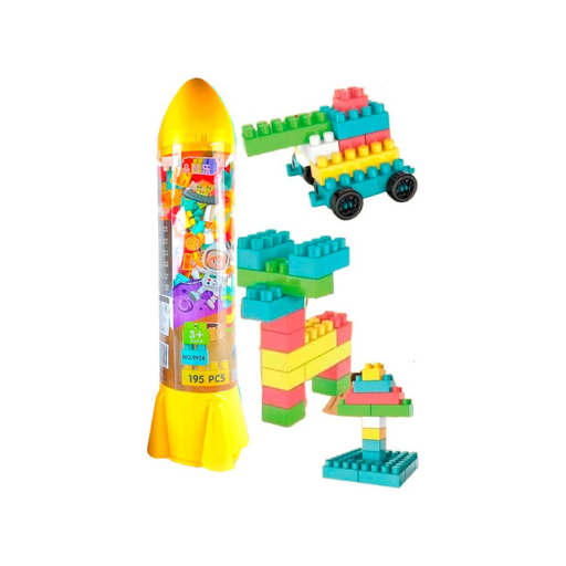 Juego De Bloques De Encastre Didactico Tubo Cohete - Imagen 2