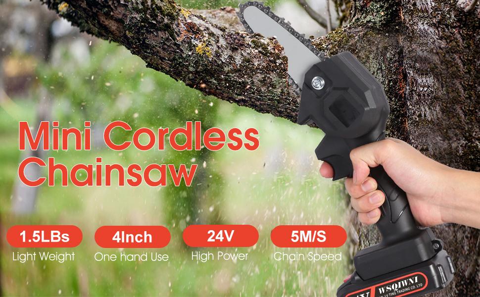 Mini Motosierra Recortadora Eléctrica Inalámbrica De 24v - Imagen 4