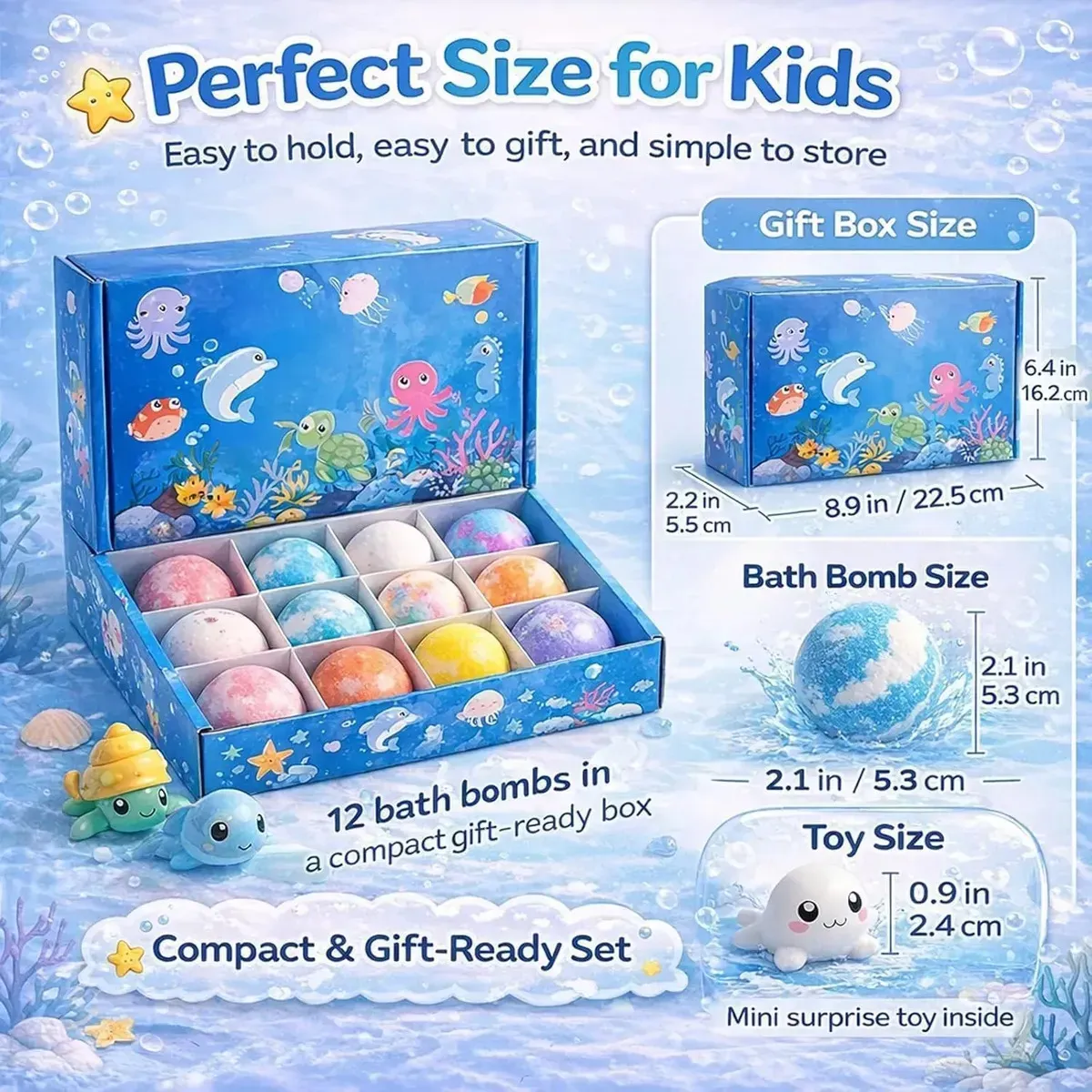 Kit De 12 Bombas De Espuma Sorpresa De Baño Para Niños - Imagen 2