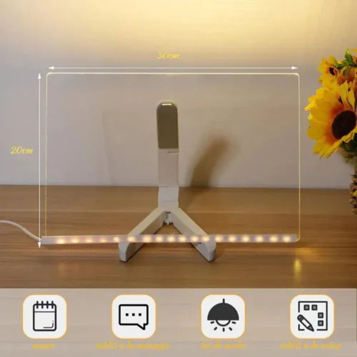 Pizarra De Acrílico Con Luz y Accesorios - Imagen 9