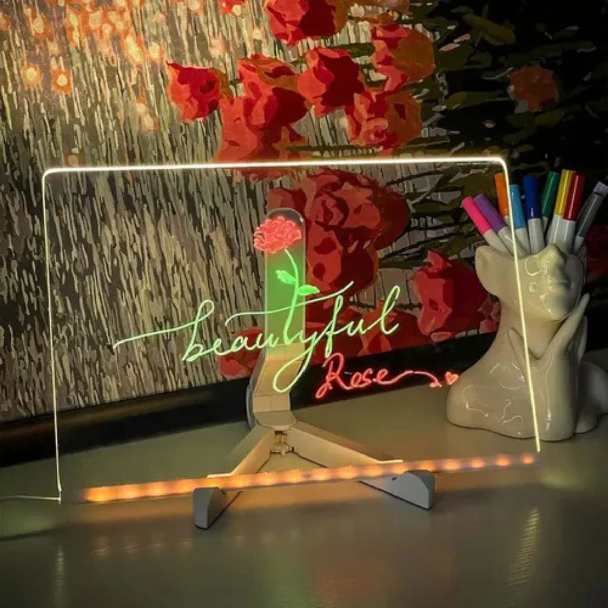 Pizarra De Acrílico Con Luz y Accesorios - Imagen 7