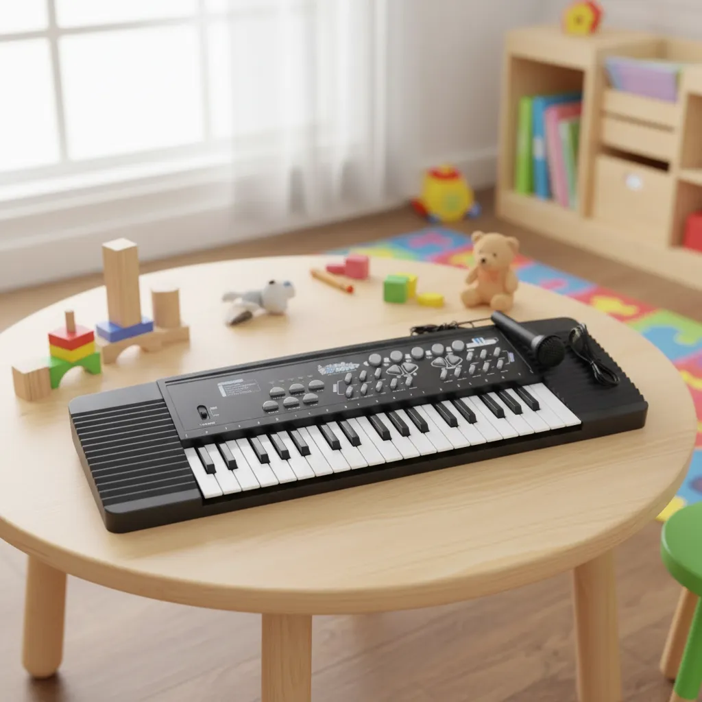 Piano Teclado Con Micrófono 37 Teclas Órgano Música Niños