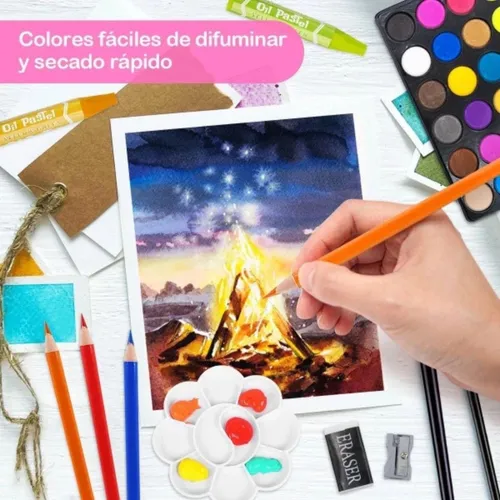 Set Valija Maletín Arte Escolar Didáctico 145 Piezas Pintar® - Imagen 12
