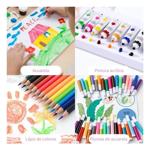Set Valija Maletín Arte Escolar Didáctico 145 Piezas Pintar® - Imagen 13