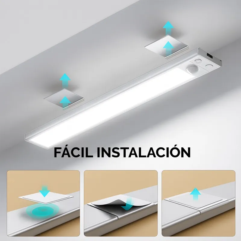 Barra Luz Led Recargable Bajo Mesada Media Cocina Sensor Movimiento - Imagen 9