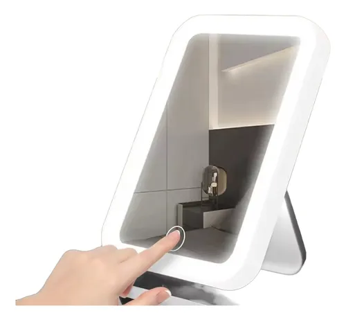 Espejo Led Maquillaje Táctil Con 3 Luces Ajustables Usb Blanco - Imagen 7
