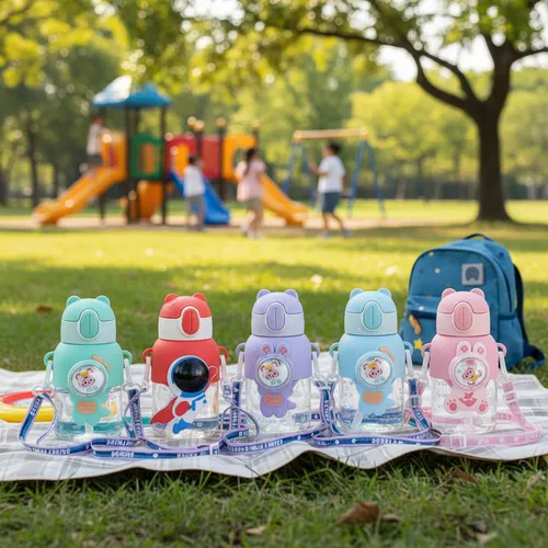 Botella Infantil Con Sorbito Para Bebidas 600ml Diseño 3d