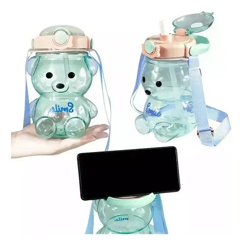 Botella Infantil Antiderrame + Sorbito Diseño Oso - Imagen 3