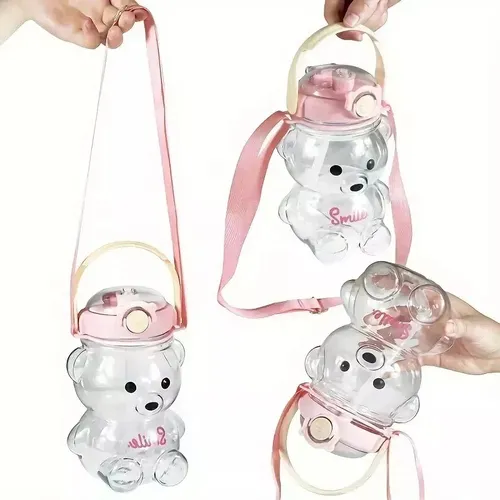 Botella Infantil Antiderrame + Sorbito Diseño Oso - Imagen 2
