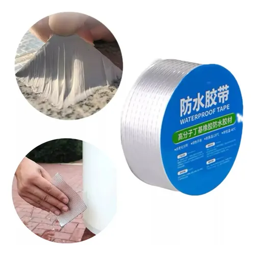 Cinta De Sellado Resistente Al Agua Tapa Goteras 5 Metros Metalisado