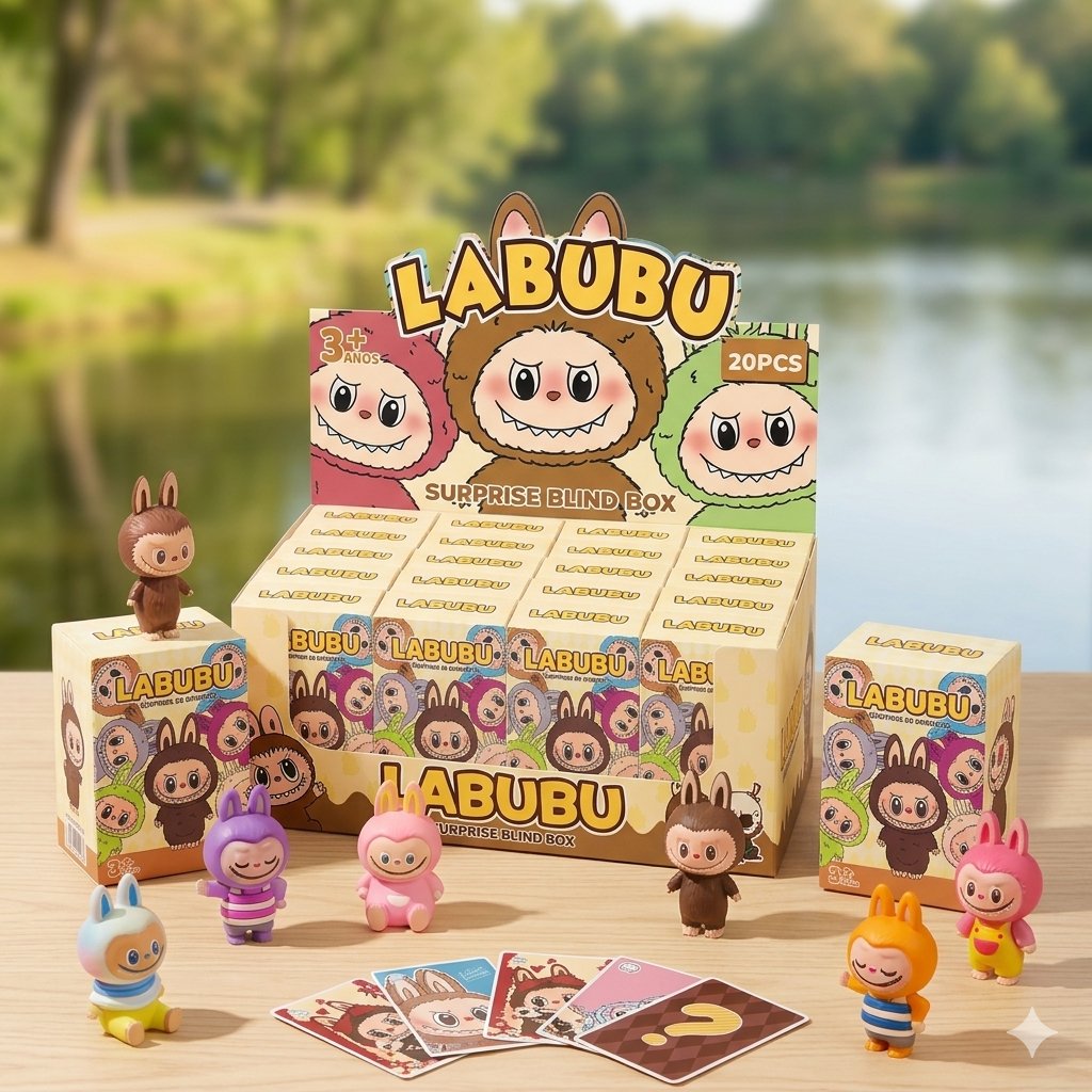Labubu sorpresa colgante con cartas coleccionables
