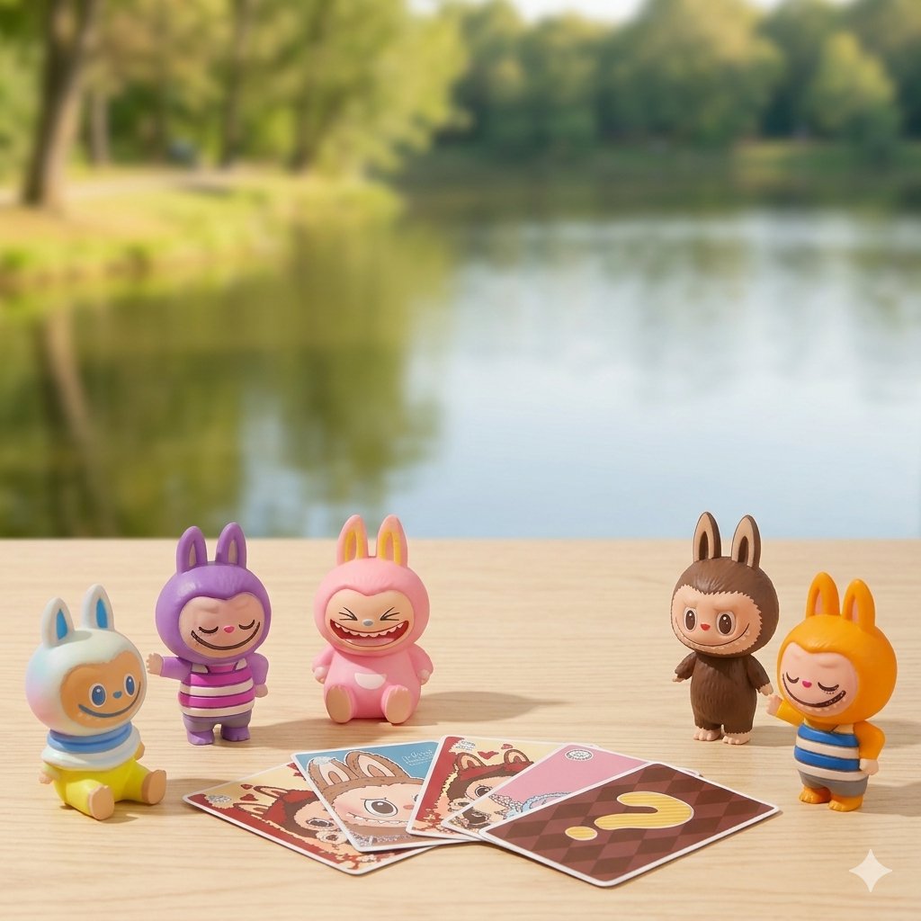 Labubu sorpresa colgante con cartas coleccionables - Imagen 2