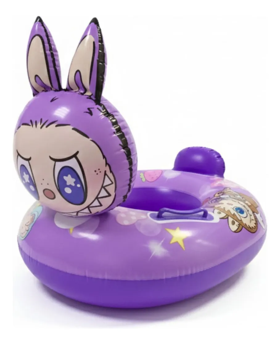 Inflable Con Asiento Y Agarradera Labubu 70cm Flotador