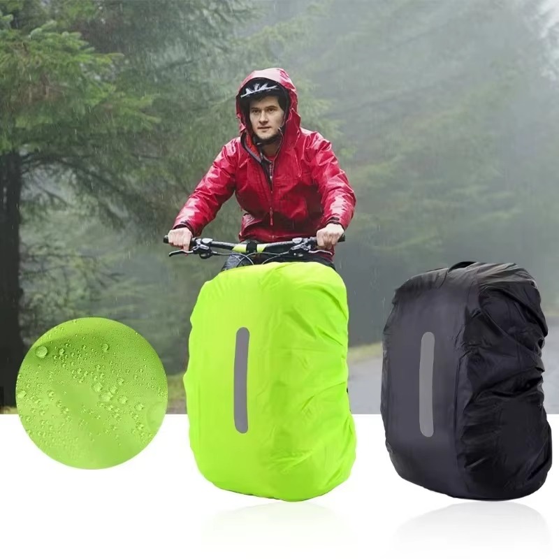 Funda cubre mochila impermeable con banda reflectiva