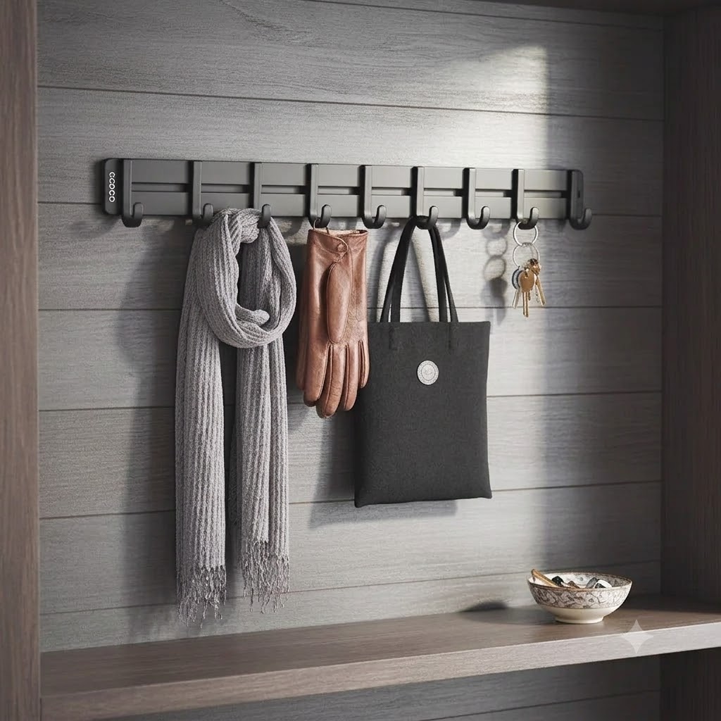 Colgante De Pared Metálico con 8 Ganchos