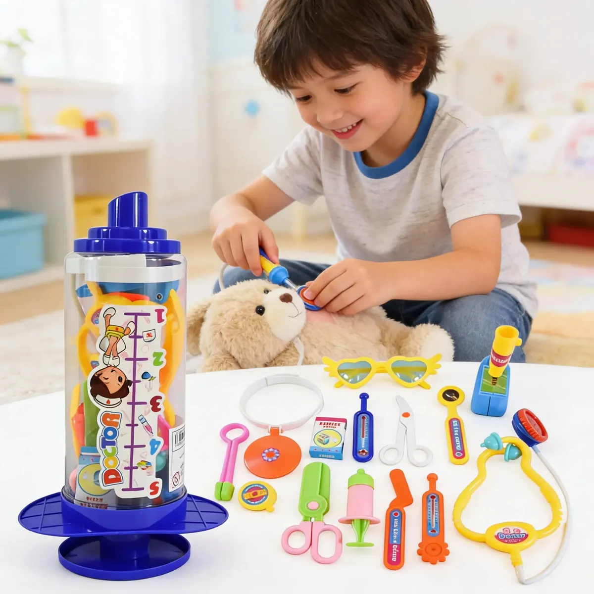 Set Infantil Médico Set Doctor Jeringa Con Accesorios