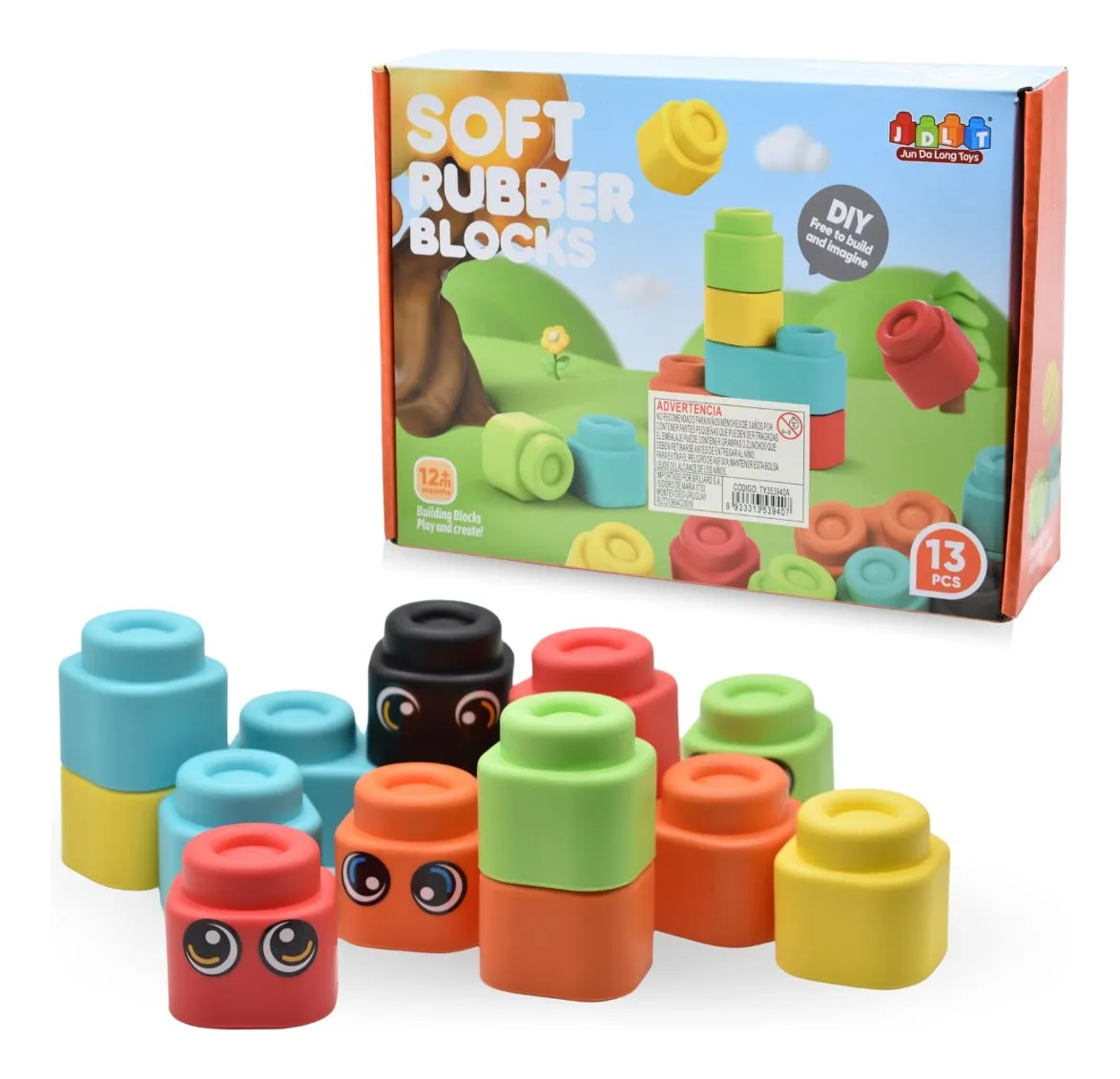 Juego De Bloques De Goma Didáctico 13pcs - Imagen 3