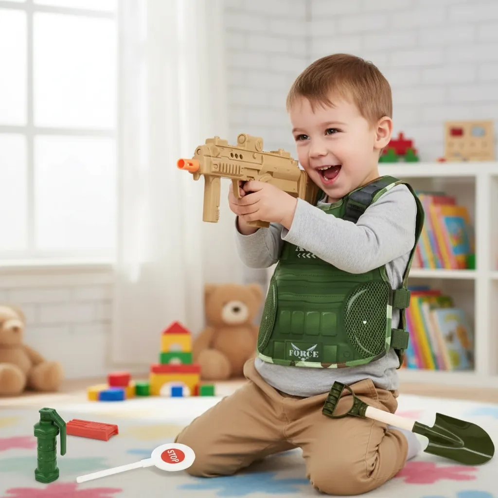 Set De Militar Arma Y Accesorios Juguete Niños 7 Piezas