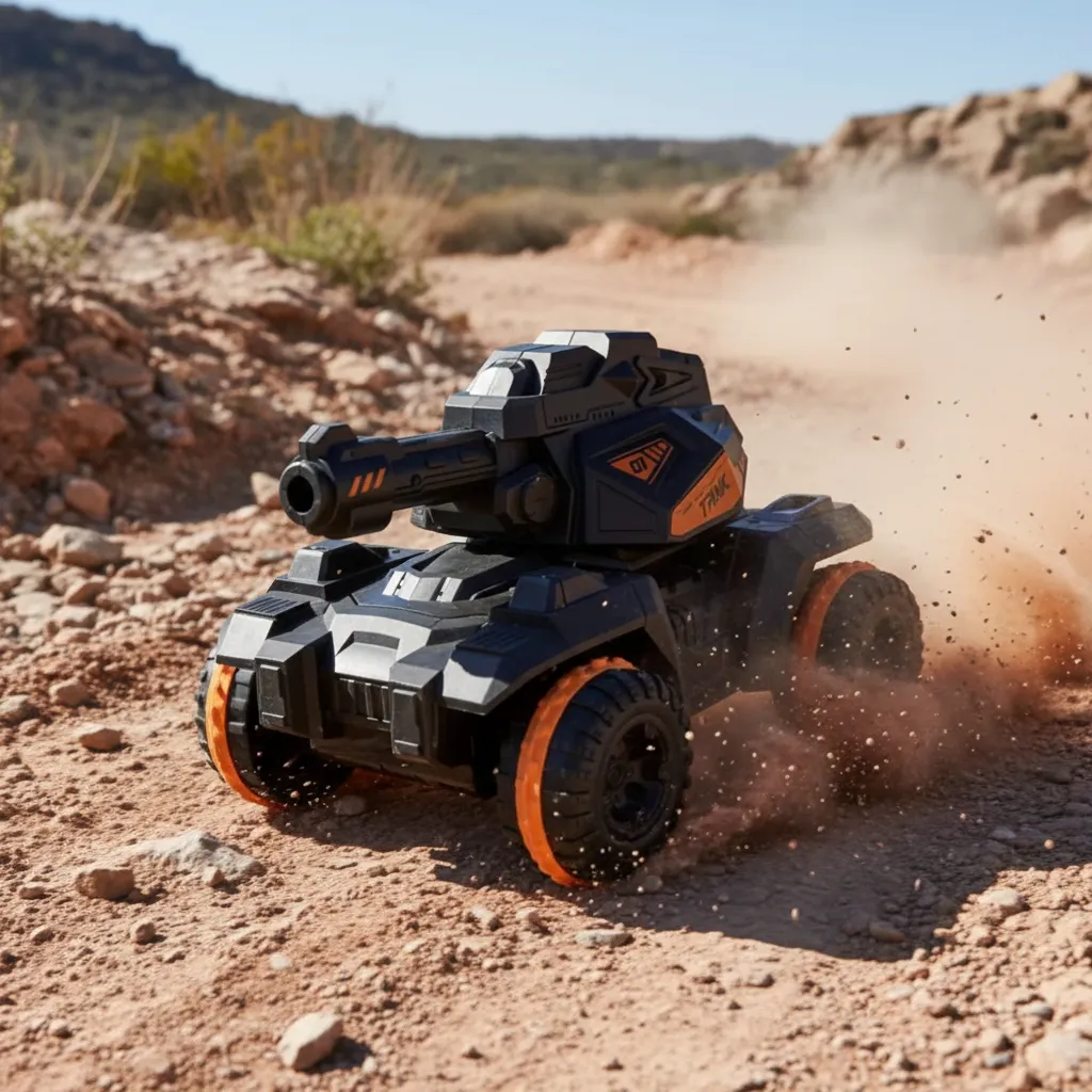 Tanque A Control Remoto Con Cañón Lanzador Bolitas Hidrogel - Imagen 3