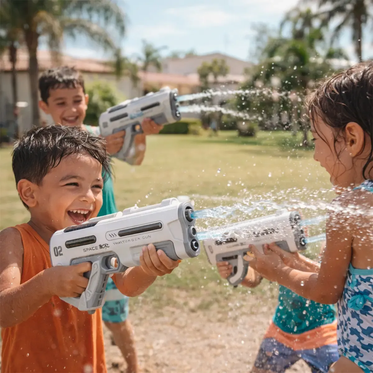 Pistola De Agua Eléctrico Recargable Con Ráfaga Automática - Imagen 3