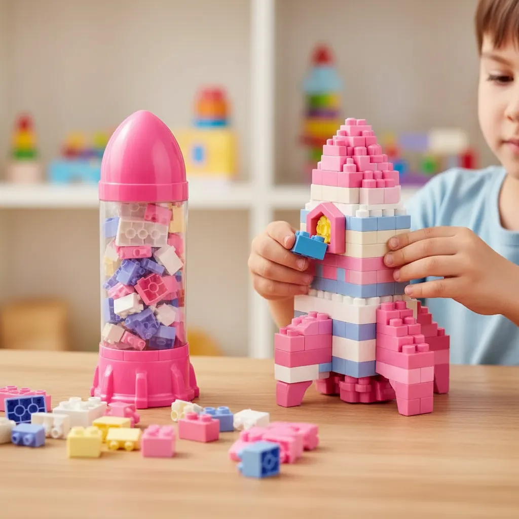 Juego De Bloques Cohete Creativo Didáctico