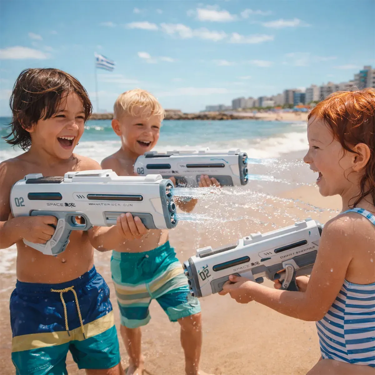 Pistola De Agua Eléctrico Recargable Con Ráfaga Automática - Imagen 2