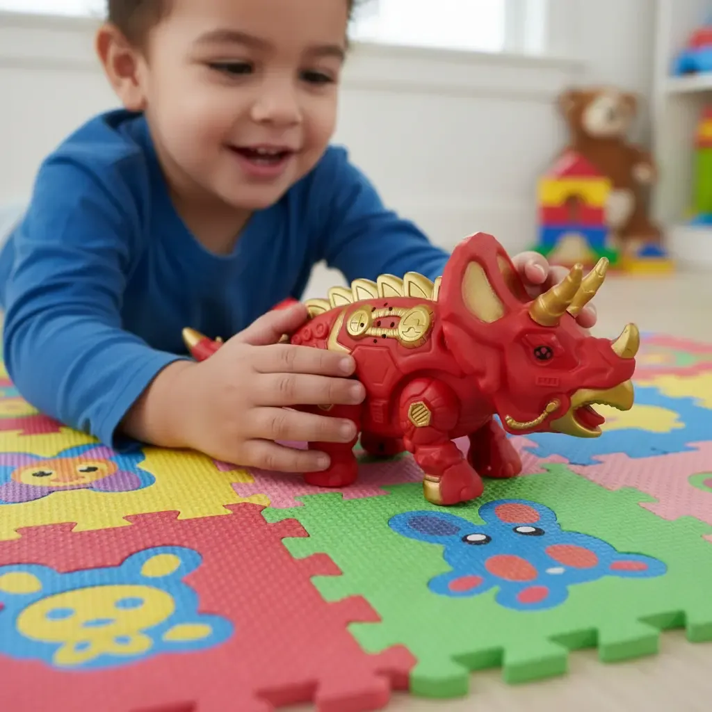Dinosaurio Triceratops De Juguete Infantil Luz Y Sonido