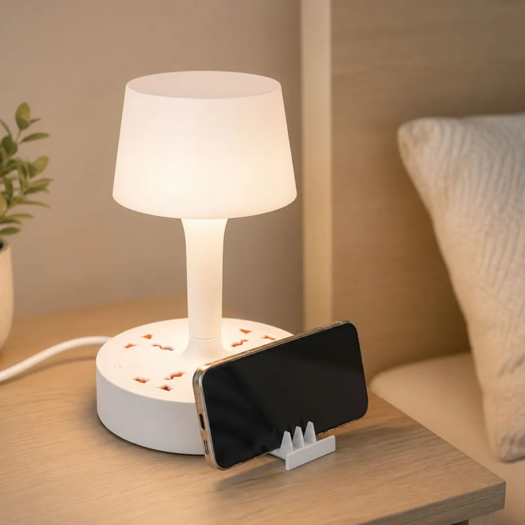 Lámpara Portátil Con Puertos Usb Y Tomas 220v