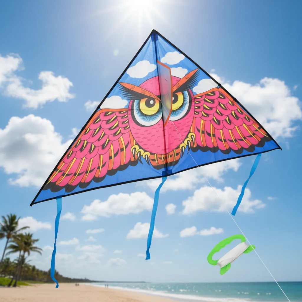 Cometa Barrilete Búho Rosa 105x55cm