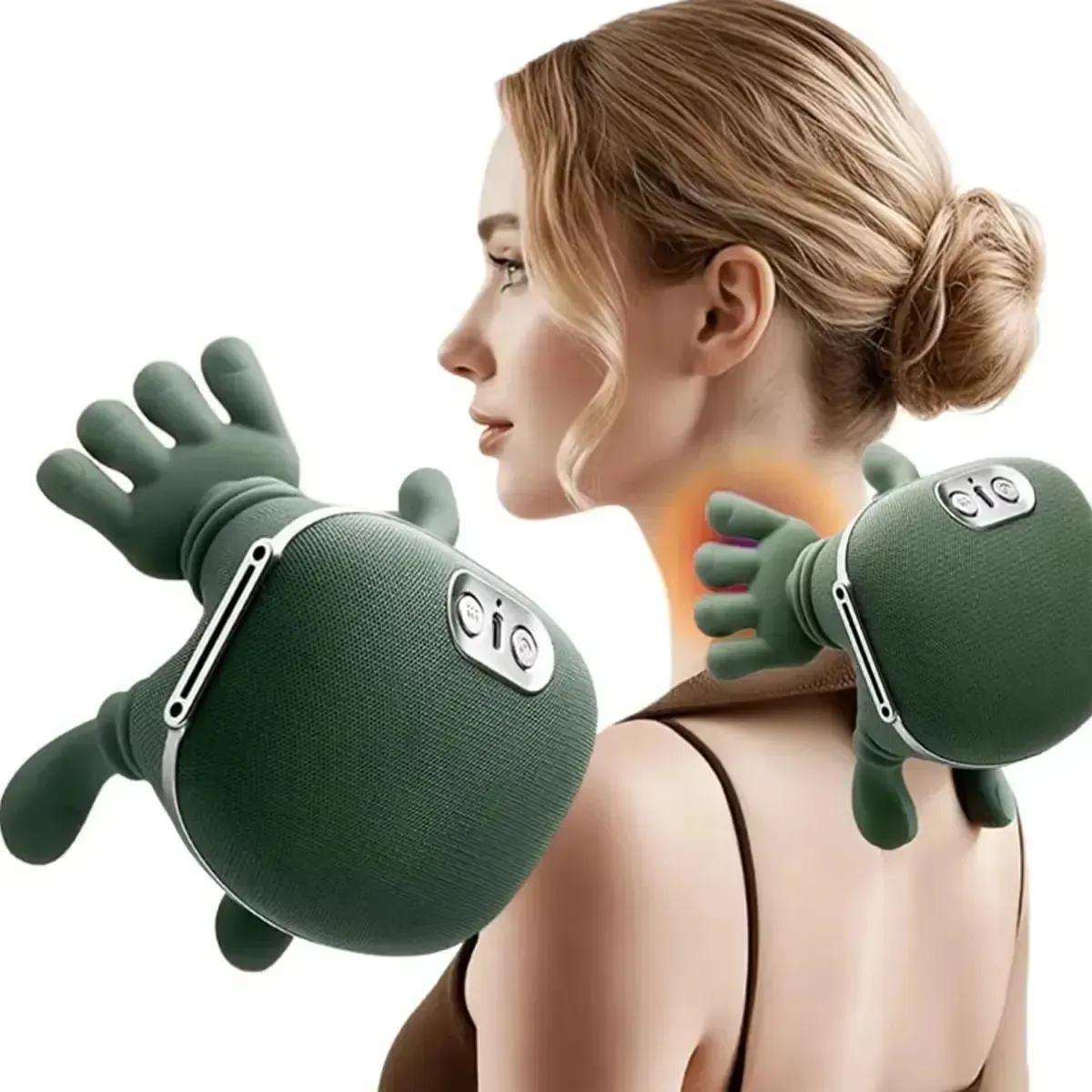 Masajeador Cervical Recargable Con Calor Y Ems Para Cuello Y Espalda