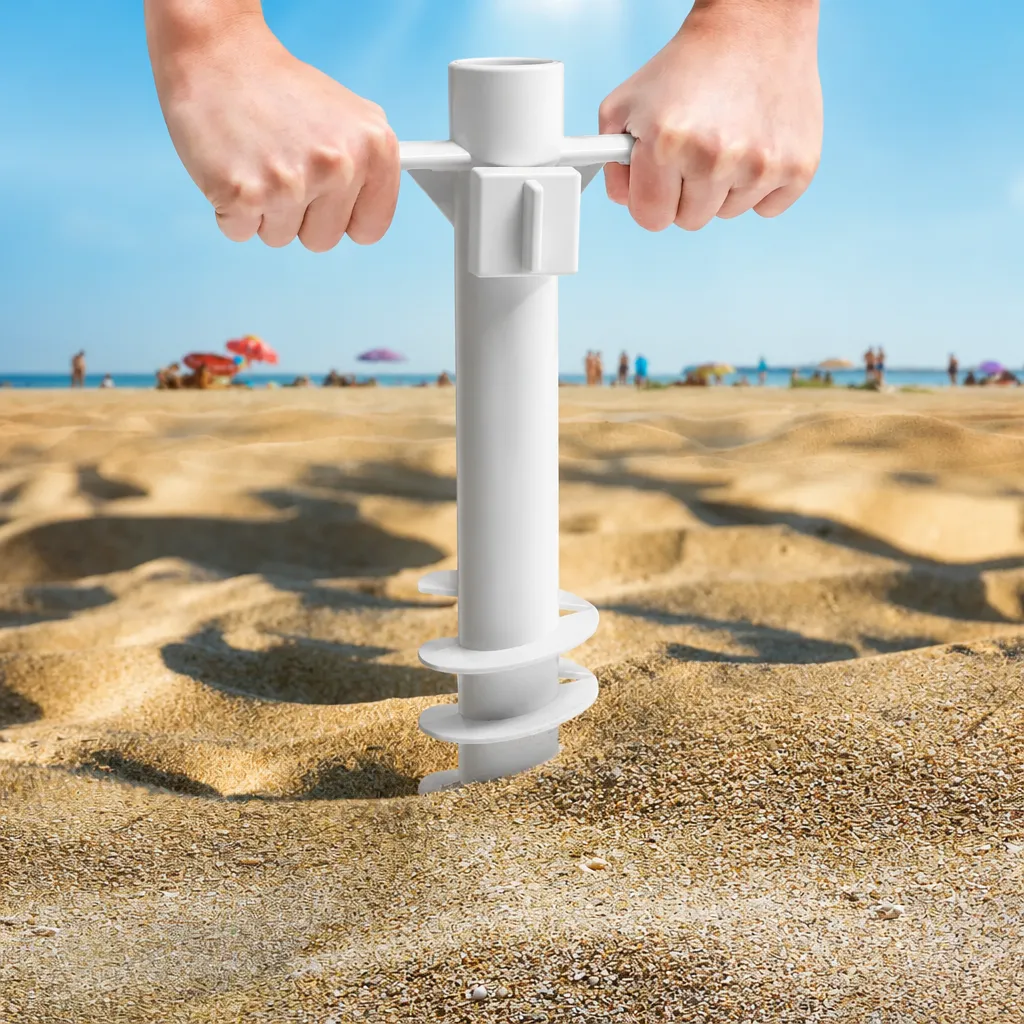 Soporte Colocador Con Manija Para Sombrilla de Playa