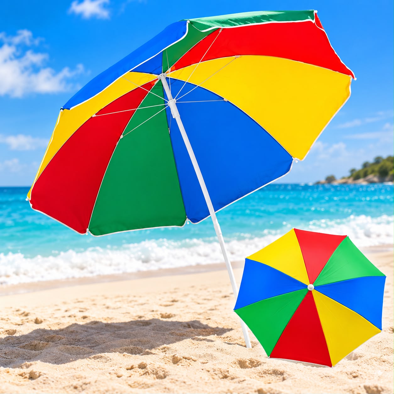 Sombrilla Para Playa 1,5 Mts con Filtro Uv