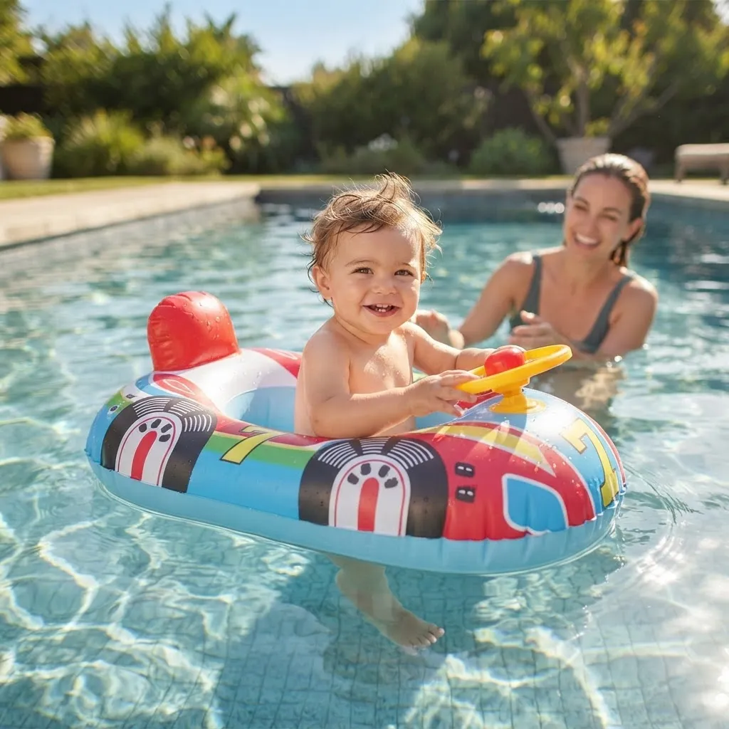 Inflable Auto Con Volante Y Bocina 65cm