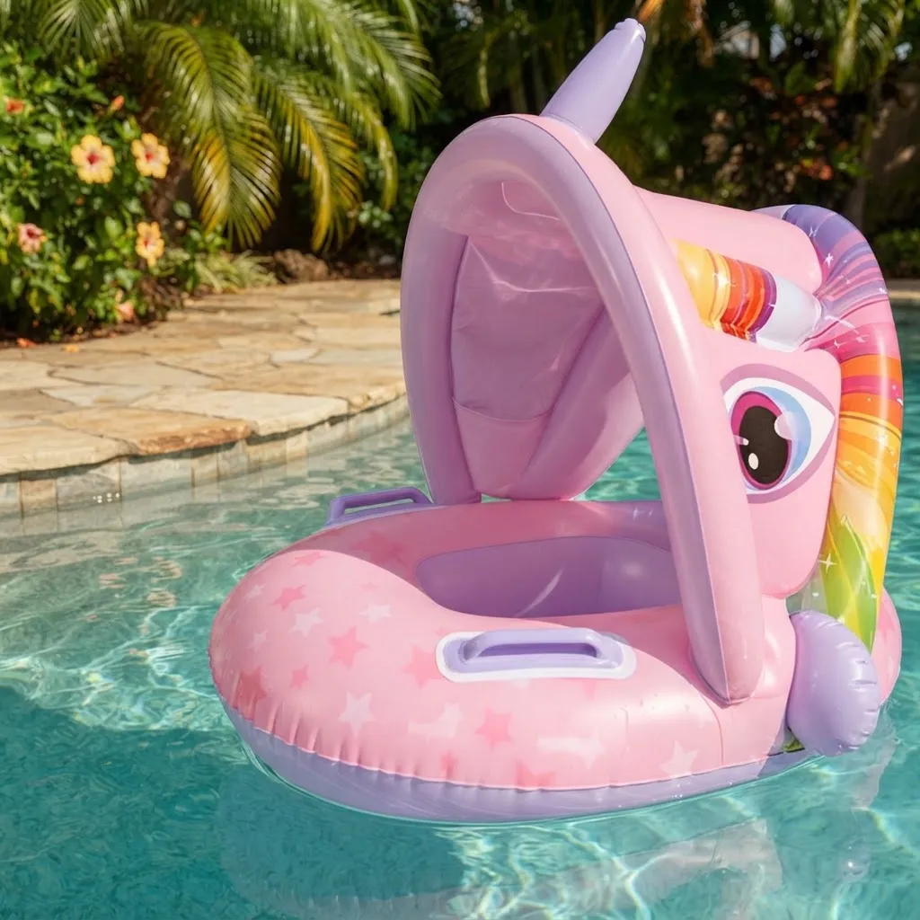 Salvavidas Inflable Con Techo Varios Diseños 70cm - Imagen 2