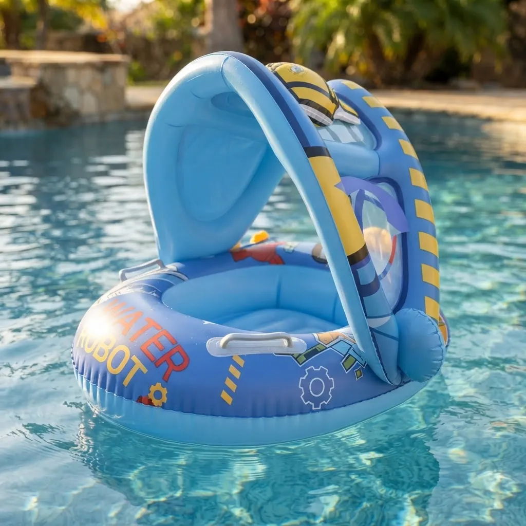 Salvavidas Inflable Con Techo Varios Diseños 70cm - Imagen 3