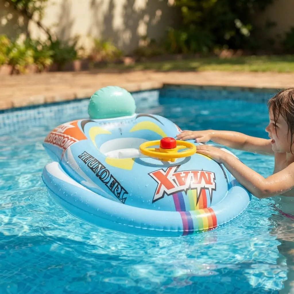 Inflable Nave Espacial Con Volante Y Bocina 70cm - Imagen 3