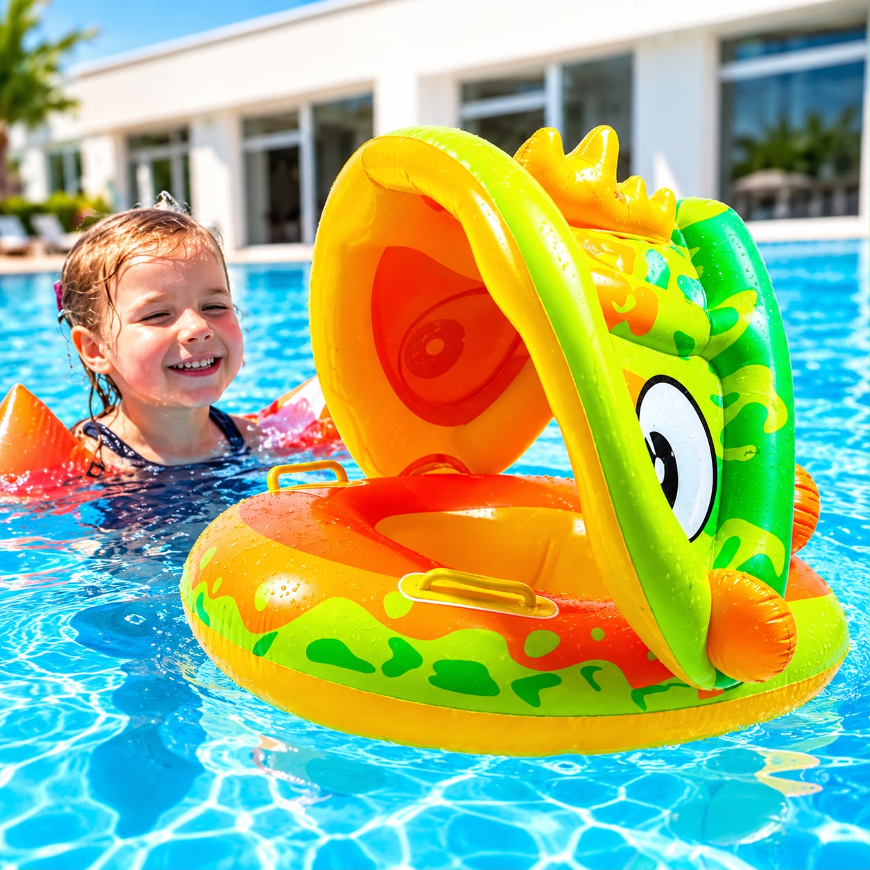 Salvavidas Inflable Con Techo Varios Diseños 70cm - Imagen 4