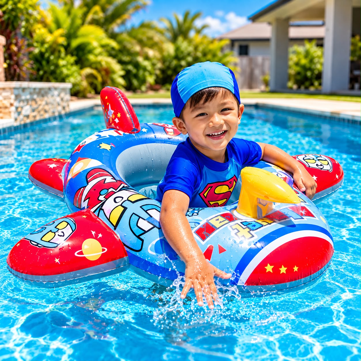 Inflable De Avión Con Volante Y Bocina 90 Cm