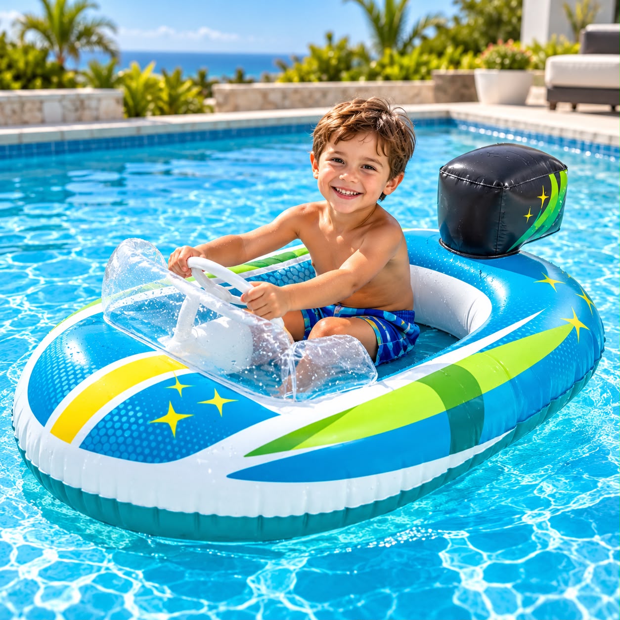 Inflable de Lancha Con Motor 119x114 Cm